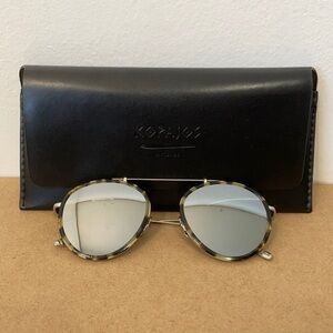 Kopajos Sasha Davidov Aviator Sunglasses Leopard Silver Mirror